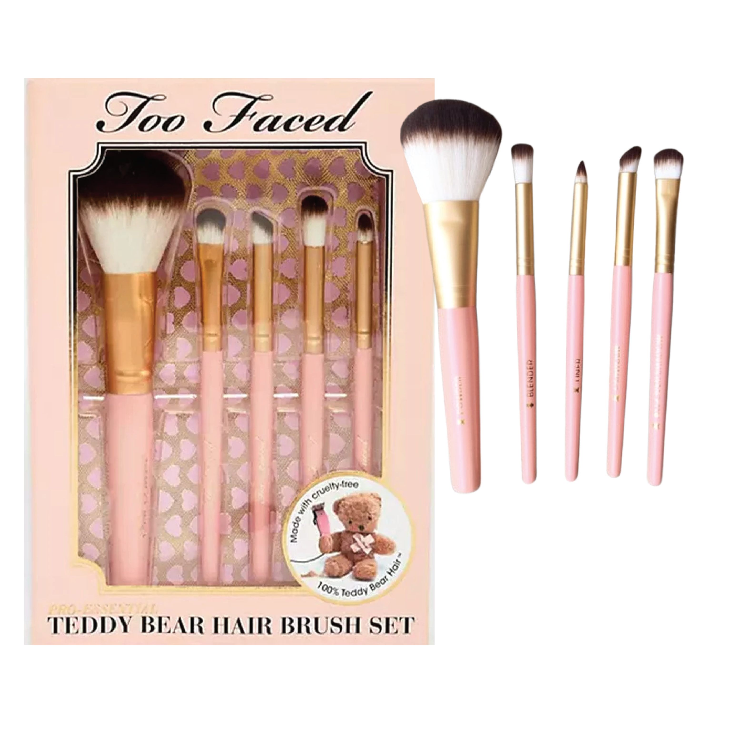 Brush Set - Pro Essential Teddy Bear Hair Brush Set GA89